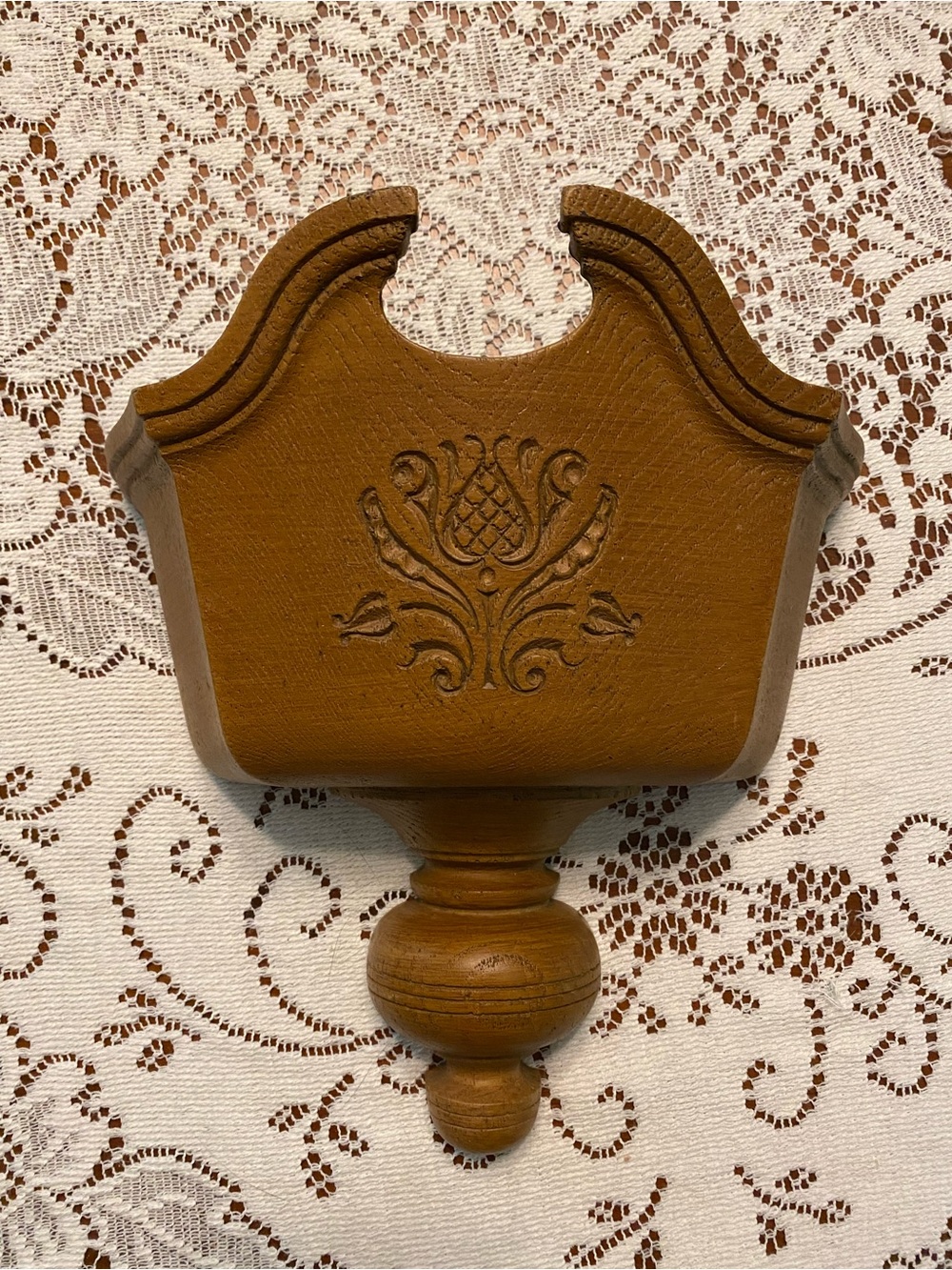 Vtg Homco Decor Colonial Home Interior Brown Faux Wood Wall Hang Planter
